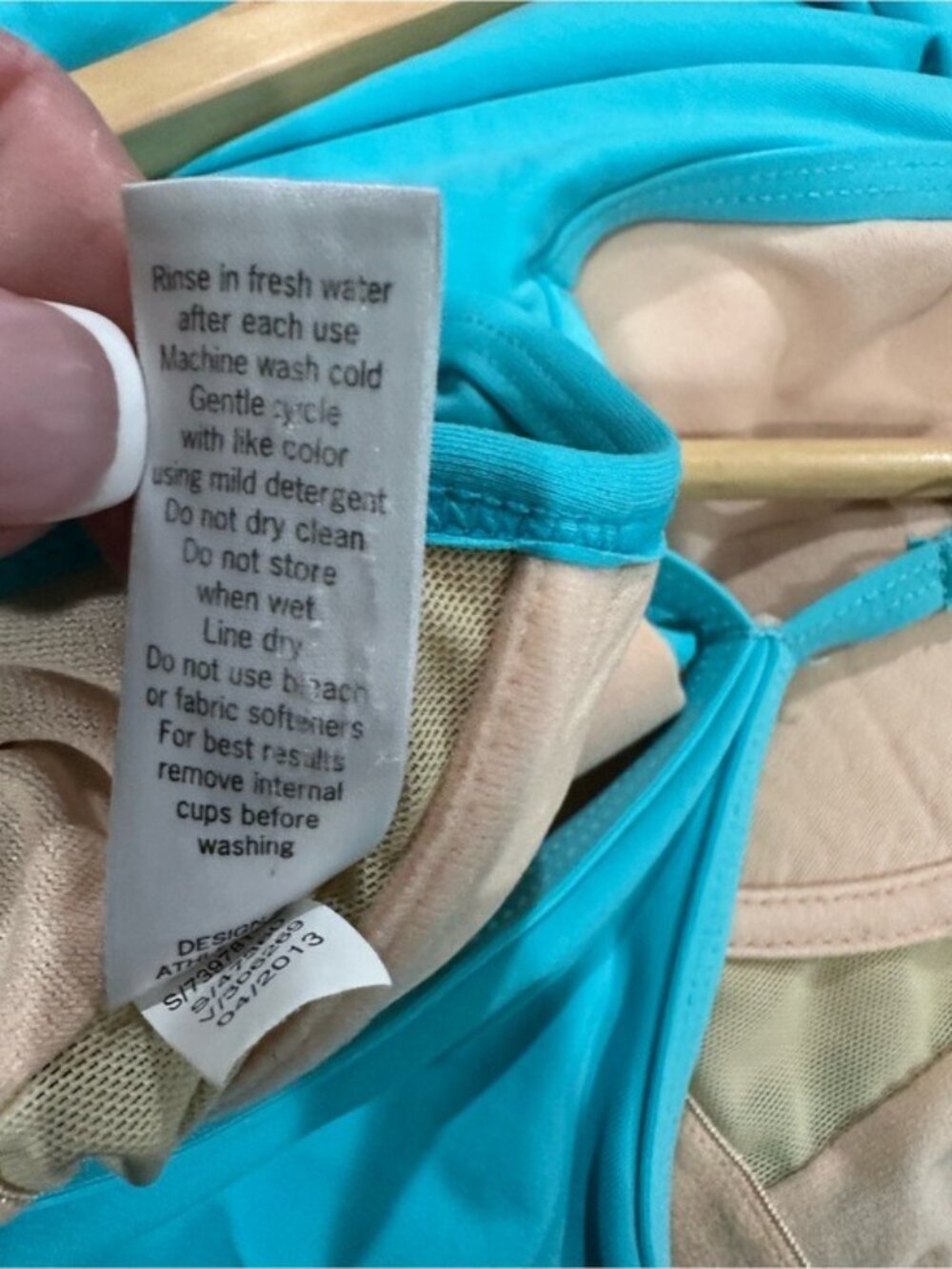 Athleta Turquoise Swim Dress Cover Up Racerback Shelf Bra Size Medium - Picture 10 of 11